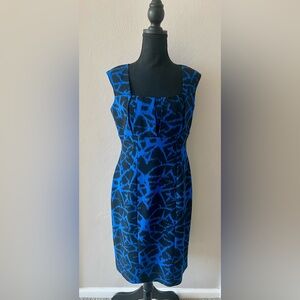 Calvin Klein Elegant Blue Patterned Women's Dress